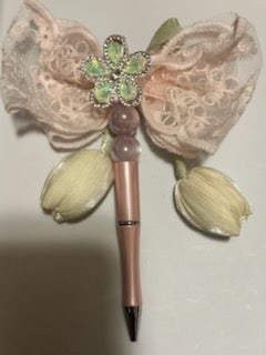 Light pink Tulip with bow pen