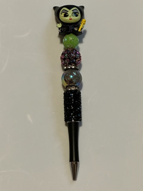 Maleficent on Black sparkle pen