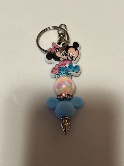 Mickey and Minnie LV keychain