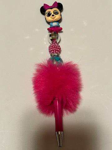 Minnie mouse fuzzy pen