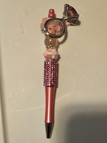Bling pink diamond ring pen