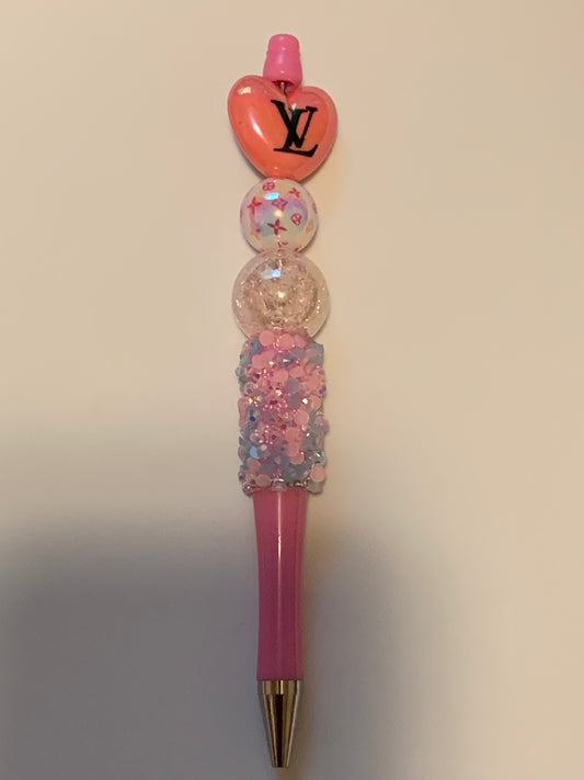 Pink LV Heart Pen