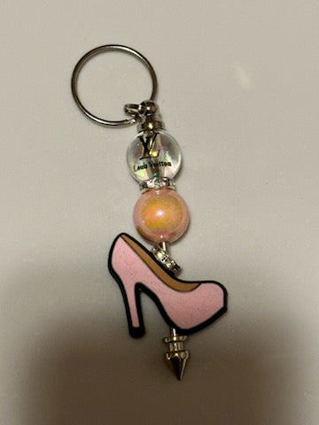 Pink LV heel keychain