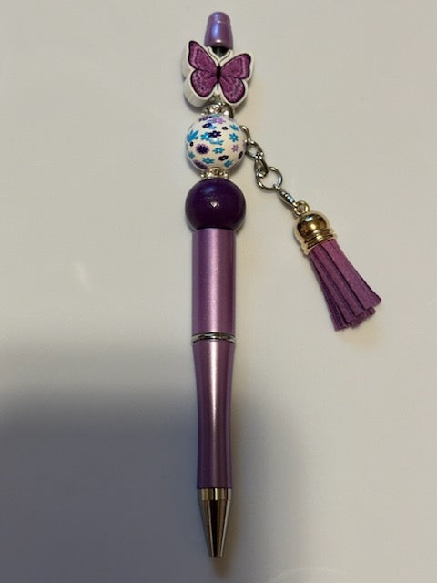 Purple butterfly pen