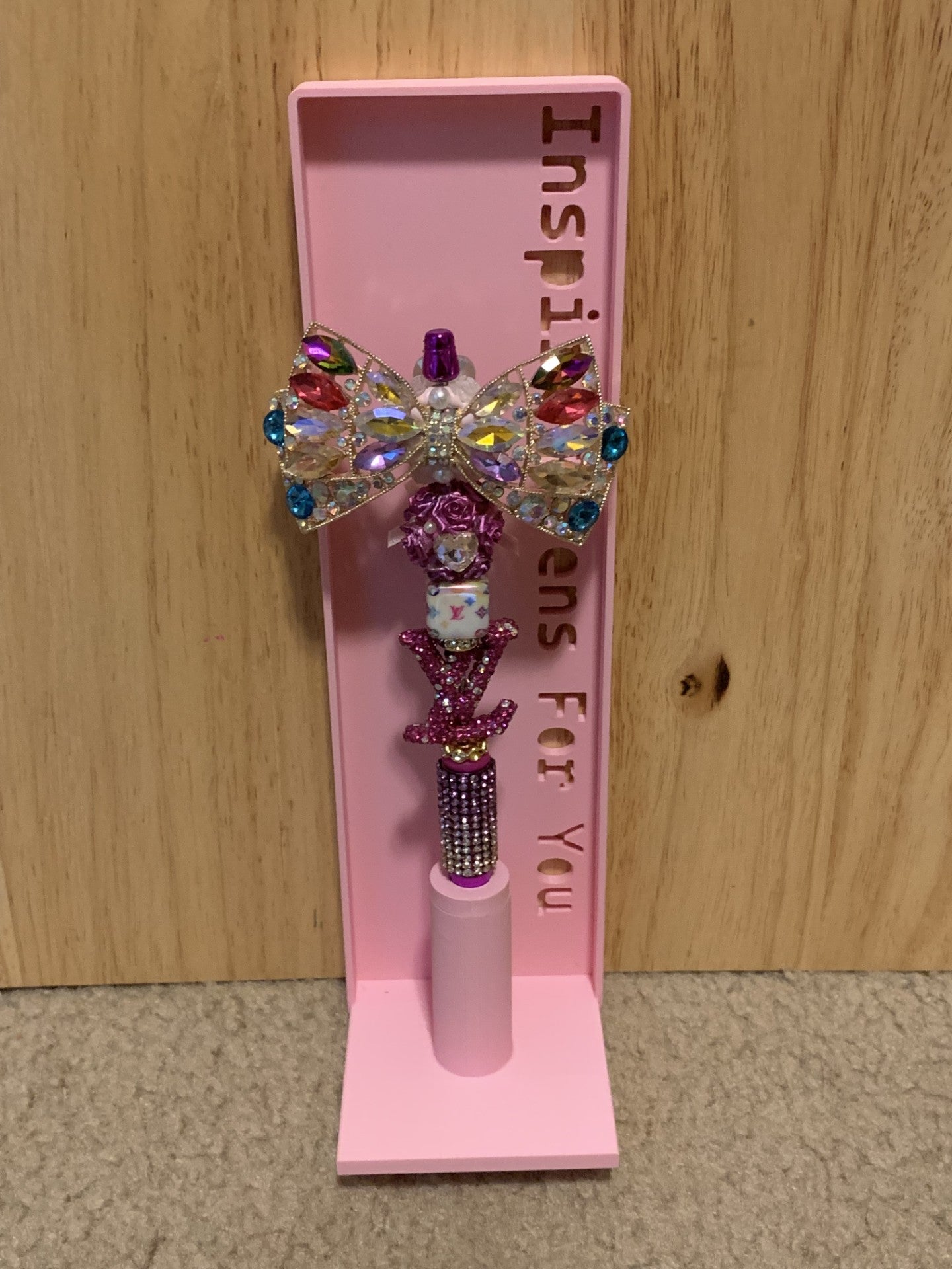 Purple LV inspired colorful bow
