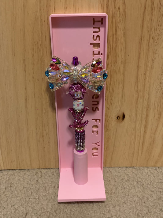 Purple LV inspired colorful bow