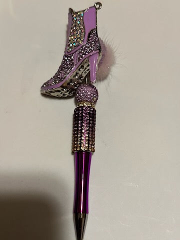 Purple bling boot with bling pen