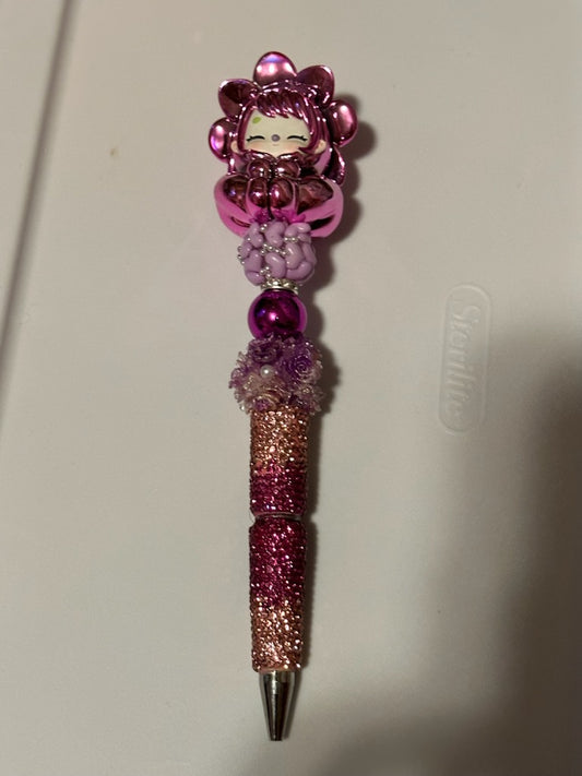 Purple Chrome flower girl pen