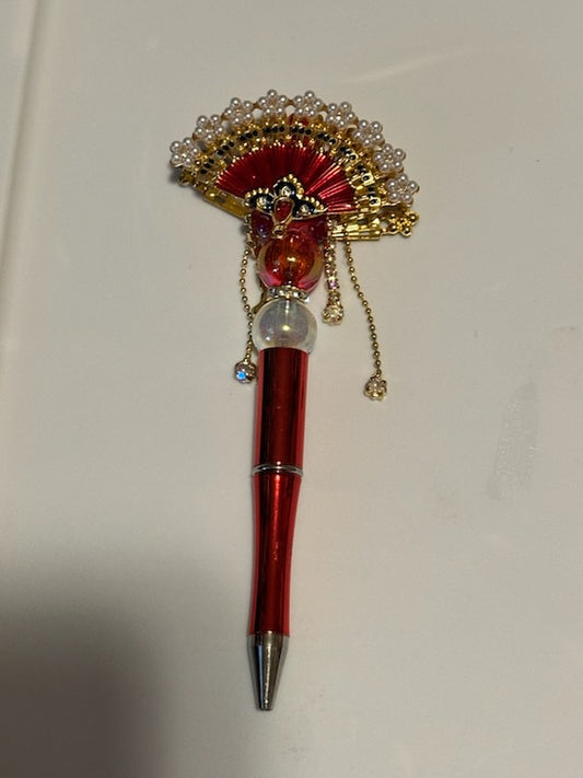 Red and Gold fan pen