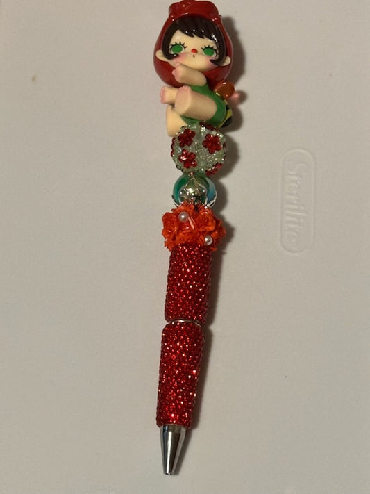 Red rose flower girl