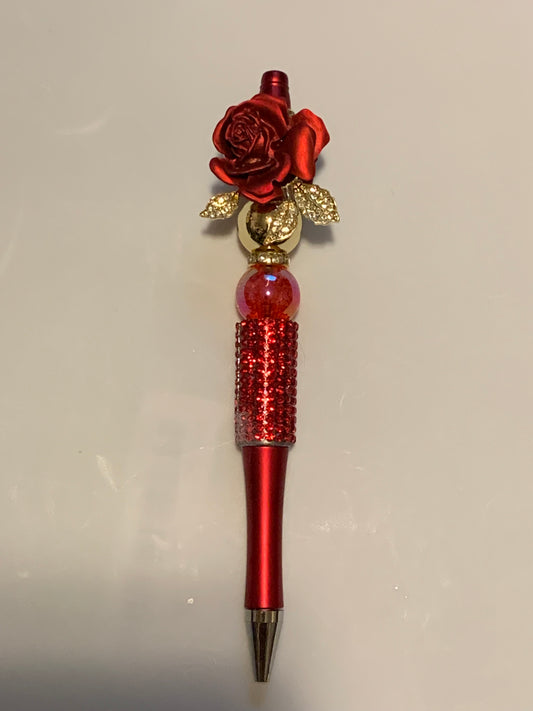 Red and gold rose pen