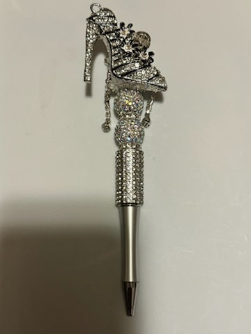 Silver bling heel