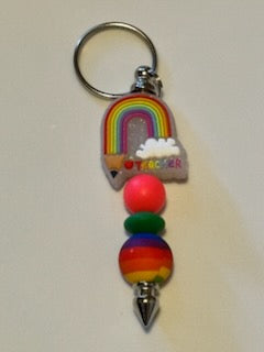 Teacher pencial rainbow keychain