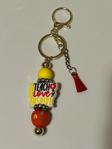 Teach love inspire keychain