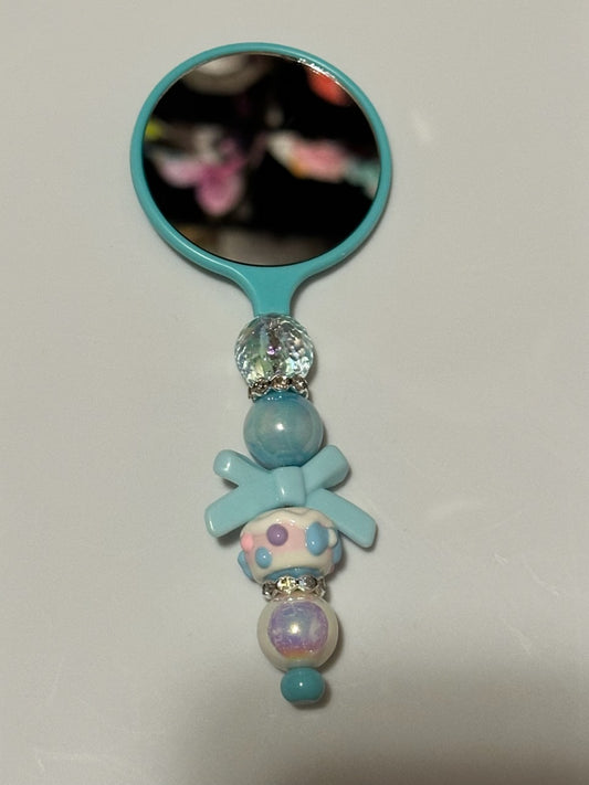 Teal Blue compact mirror