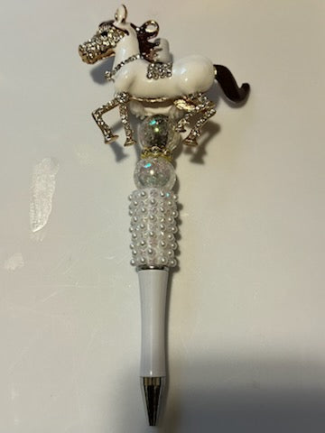 Bling white stallion horse