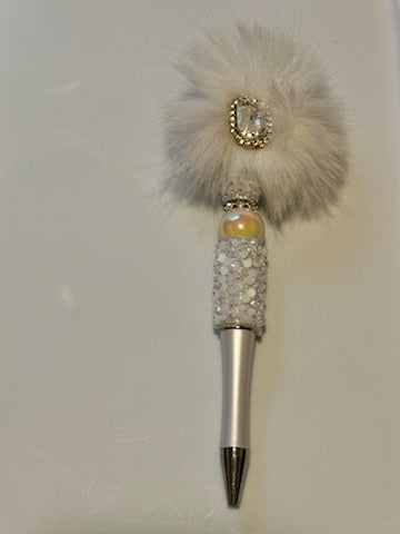 White fancy bling pen