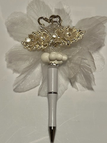 White bling swan pen