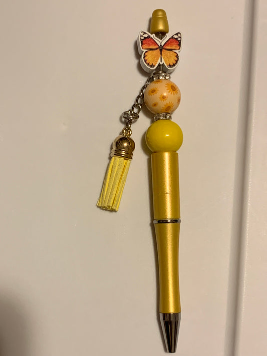 Yellow butterfly pen