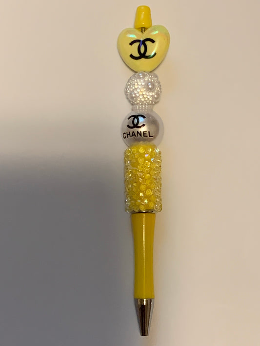 Yellow Heart Chanel Pen