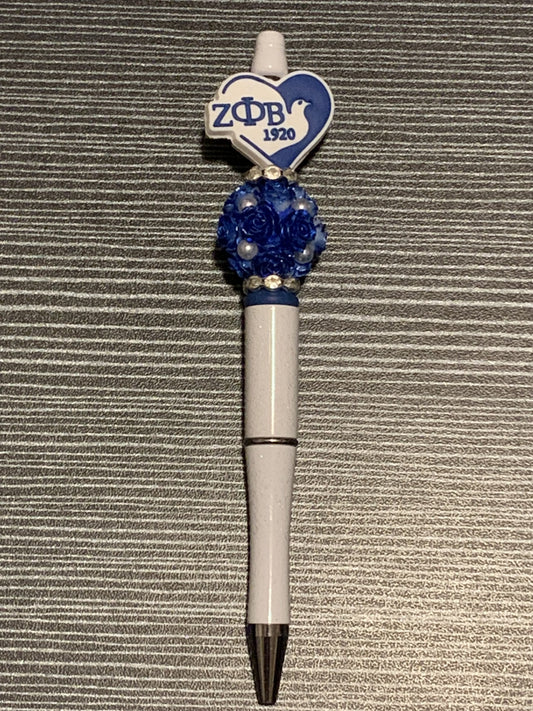 Zeta Phi Beta dove on white pen