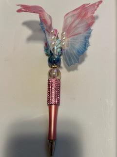 Pink and blue 3d butterfly pen